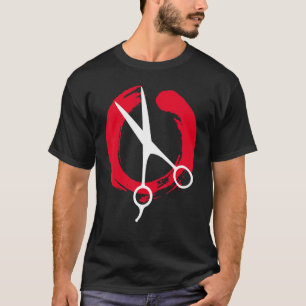 Camiseta Peluquería Amor Secador de pelo Tijeras Barber Hai