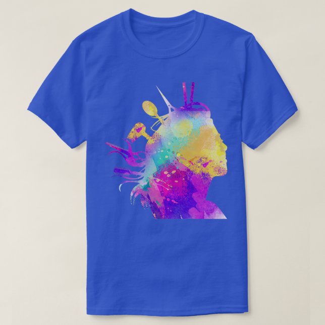 Camiseta Peluquería de color para mujeres peluquería estili (Diseño del anverso)