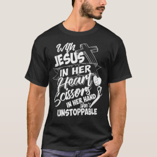 Camiseta Peluquería Jesucristo Cuyo Cristo sigue a las muje