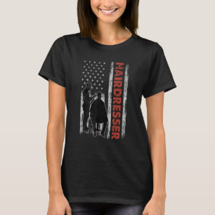 Camiseta Peluquería Vintage Bandera Estadounidense 4 De Jul