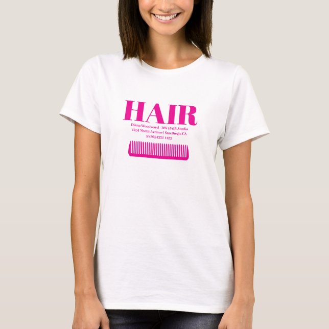 Camiseta Peluquerías rosadas  (Anverso)