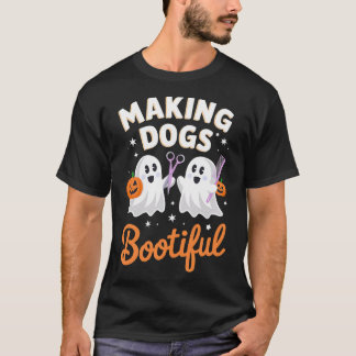 Camiseta Peluquero de Mascotas Divertido Halloween Haciendo