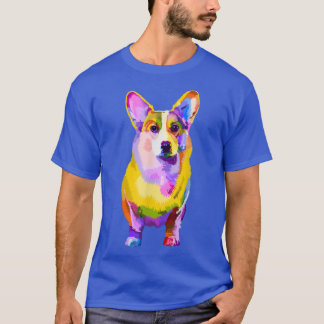 Camiseta Pem Welsh Corgi retrato de arte pop colorido para 