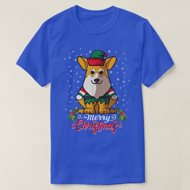 Camiseta Pembroke Corgi Dog saluda Feliz Navidad Santa Co (Diseño del anverso)