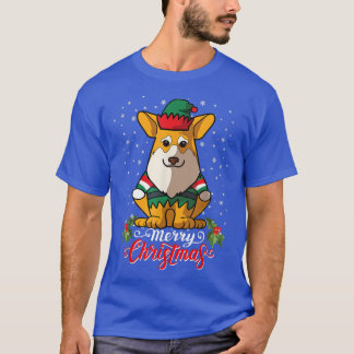 Camiseta Pembroke Corgi Dog saluda Feliz Navidad Santa Co