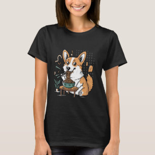 Camiseta Pembroke Divertido Welsh Corgi Perro Comiendo Rame