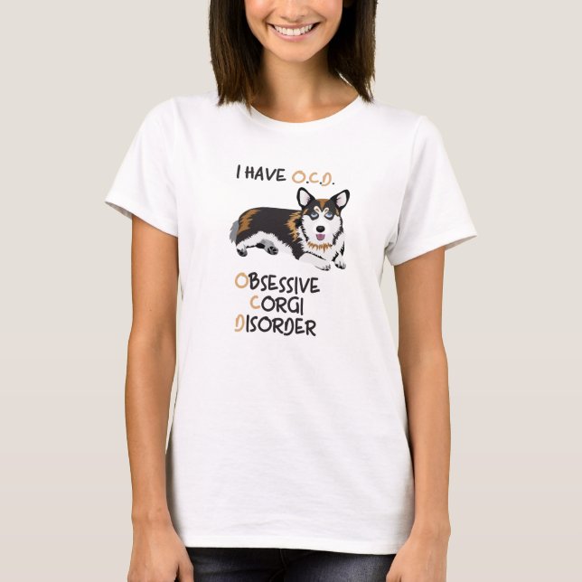 Camiseta Pembroke feliz Galés - desorden obsesivo del Corgi (Anverso)