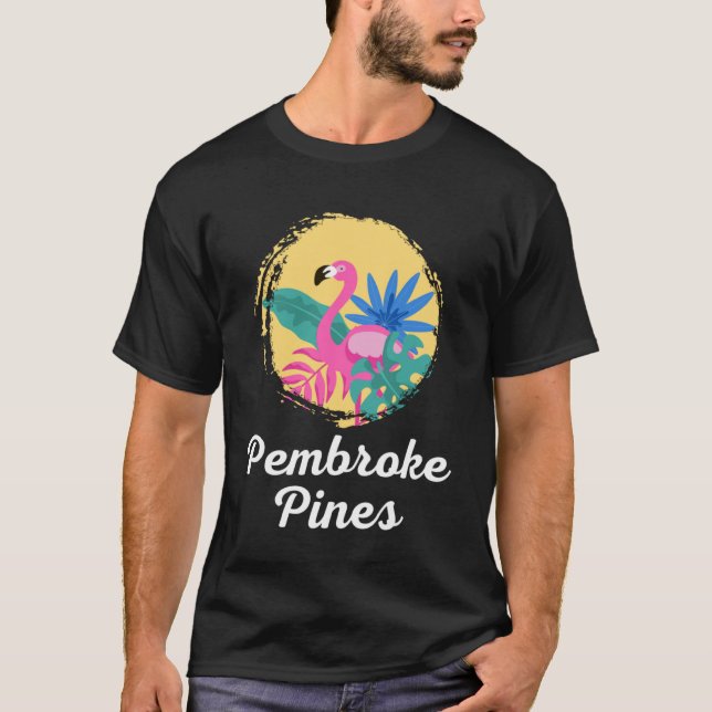 Camiseta Pembroke Pines Florida Beach Tropical Flamingo (Anverso)