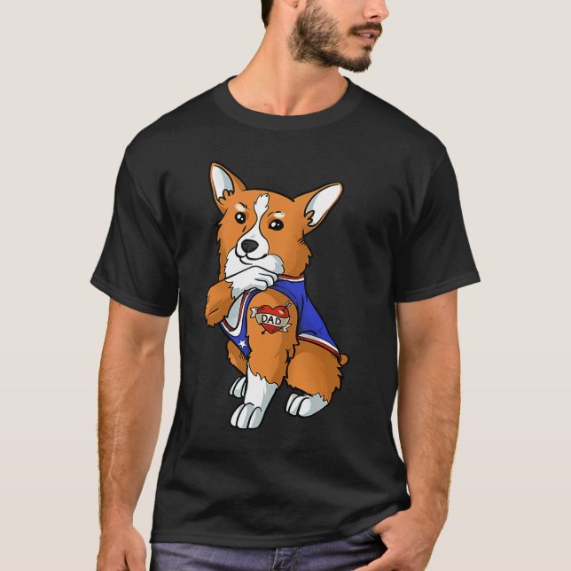 Camiseta Pembroke Welsh Corgi Corgi Love Dad Puppy (Anverso)