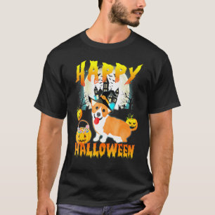 Camiseta Pembroke Welsh Corgi Feliz Halloween T