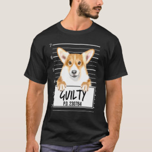 Camiseta Pembroke Welsh Corgi Mugshot Guilty Dog
