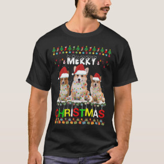 Camiseta Pembroke Welsh Corgi Navidad Árbol de navidad navi