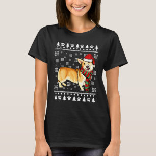 Camiseta Pembroke Welsh Corgi Perro Santa Sombrero Navidad