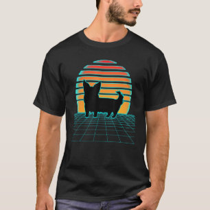Camiseta Pembroke Welsh Corgi Retro Wave al estilo de los 8
