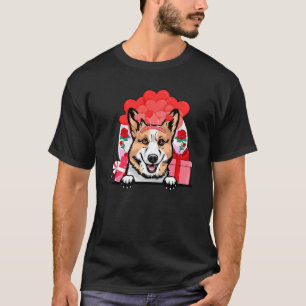 Camiseta Pembroke Welsh Corgi San Valentín Perro Corazones 