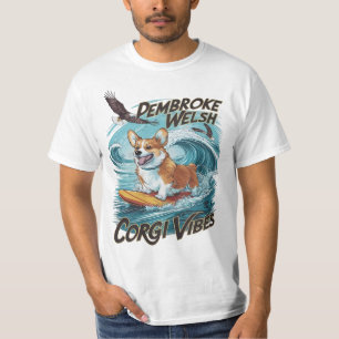 Camiseta Pembroke Welsh Corgi Surfer Tackers Epic Wave