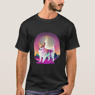 Camiseta Pembroke Welsh Corgi Synthwave 80s Retrowave Estét
