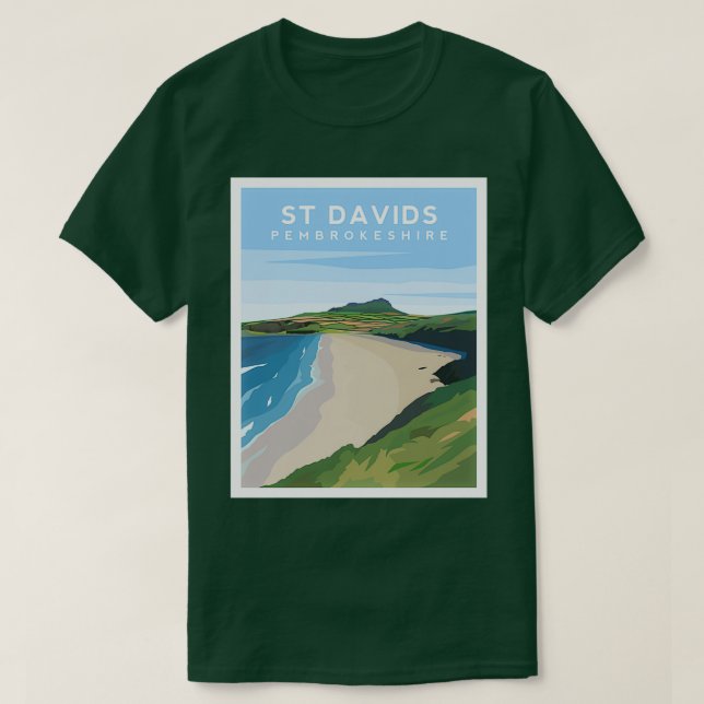 Camiseta Pembrokeshire de la playa de St Davids (Diseño del anverso)