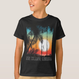 Camiseta Pen Island Georgia Beach Palms Vacation Surf Sundo
