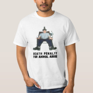 CAMISETA PENA DE MUERTE PARA LA SILLA ELEC DEL ABUSO ANIMAL