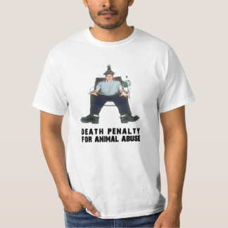 CAMISETA PENA DE MUERTE PARA LA SILLA ELEC DEL ABUSO ANIMAL