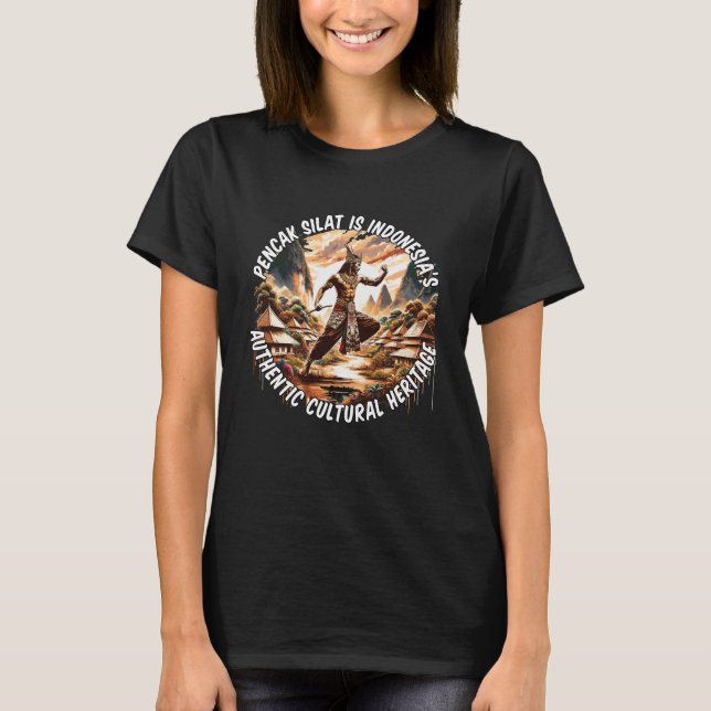 Camiseta Pencak Silat Indonesia Mujeres negras (Anverso)