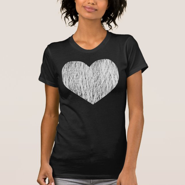 Camiseta Pencillado en - Blanco sobre negro (Anverso)