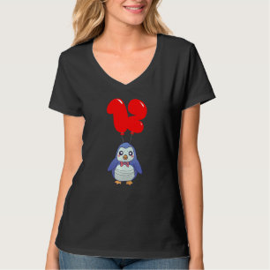 Camiseta Penguin bebé lindo 12º cumpleaños niños globo Par