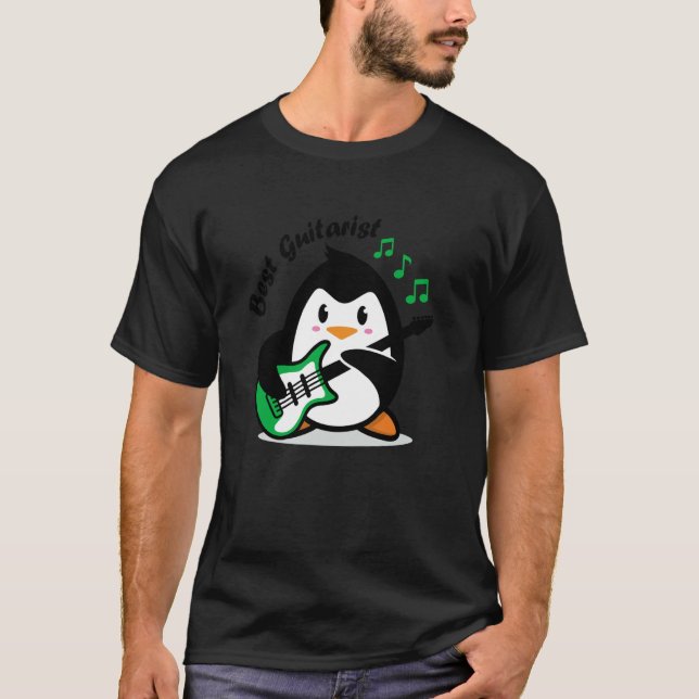 Camiseta penguin best guitarist cute (Anverso)