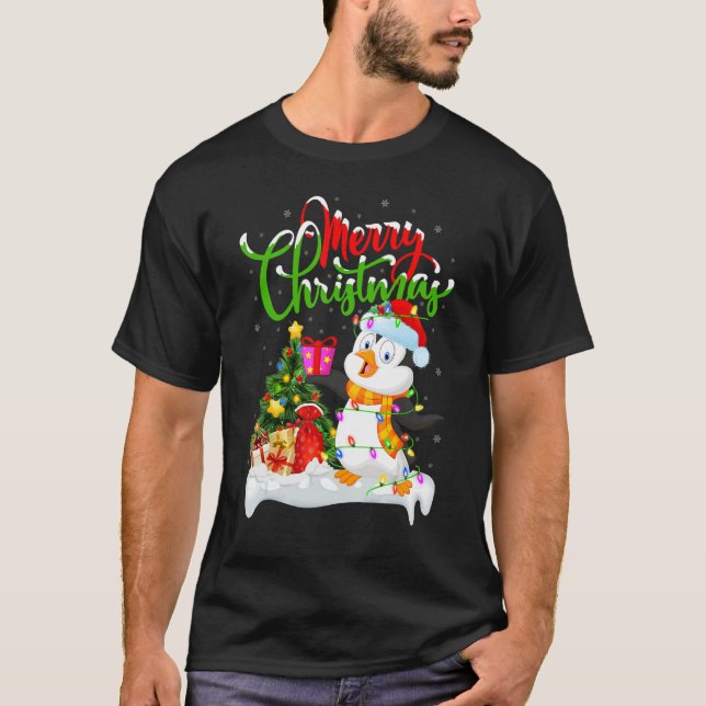 Camiseta Penguin Bird   Xmas Decorations Santa Penguin Chri (Anverso)