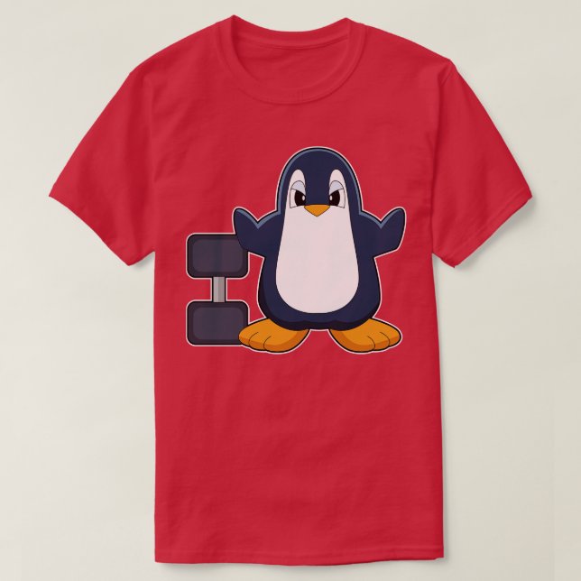 Camiseta Penguin Bodybuilding Dumbbell (Diseño del anverso)