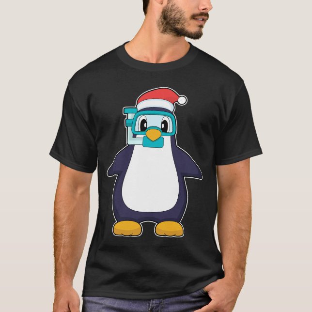 Camiseta Penguin Christmas Diving (Anverso)