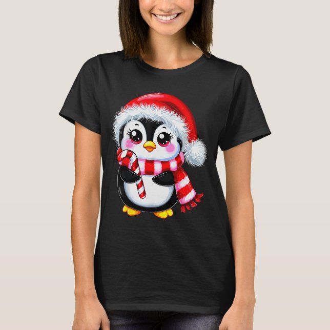 Camiseta Penguin Christmas Lover Uni-adult Black Small Mode (Anverso)