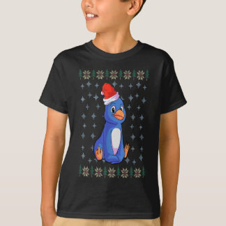 Camiseta Penguin Christmas Shirt Kids Santa Hat Penguin