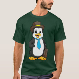 Camiseta Penguin como empresario con cartera de documentos