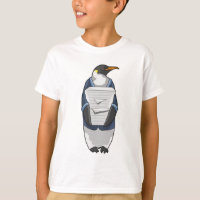 Penguin como secretario con pila de papel