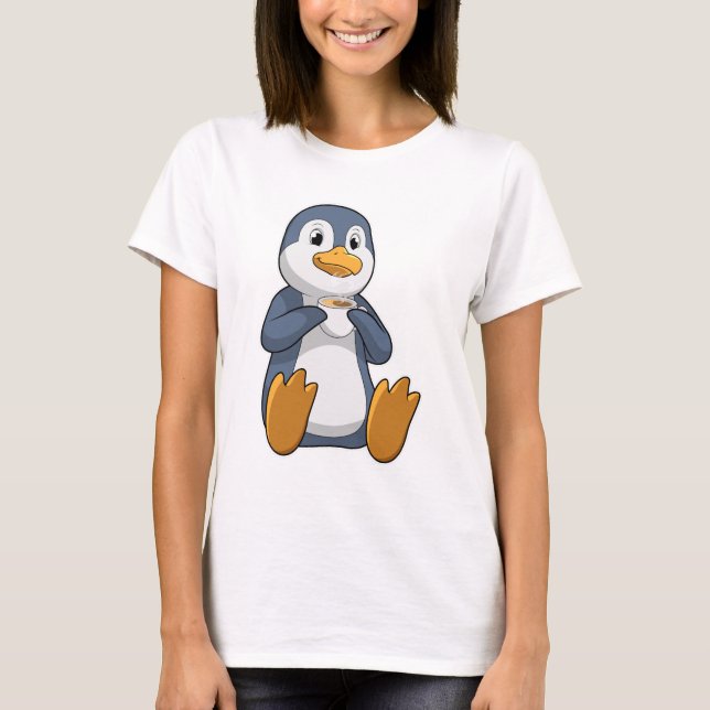Camiseta Penguin con Copa de Café (Anverso)