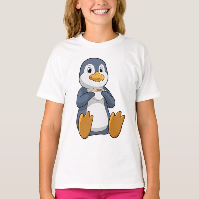 Camiseta Penguin con Copa de Café (Anverso)