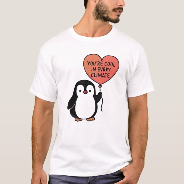 Camiseta Penguin con globo cardíaco - Diseño de Guay (Anverso)