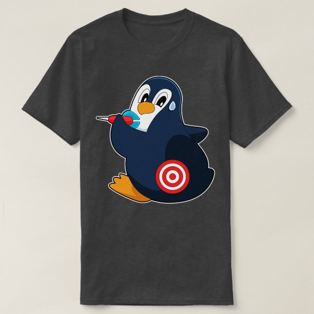 Camiseta Penguin Darts Dart Dartboard (Diseño del anverso)
