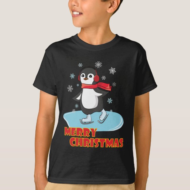 Camiseta Penguin de invierno dulce navideño (Anverso)