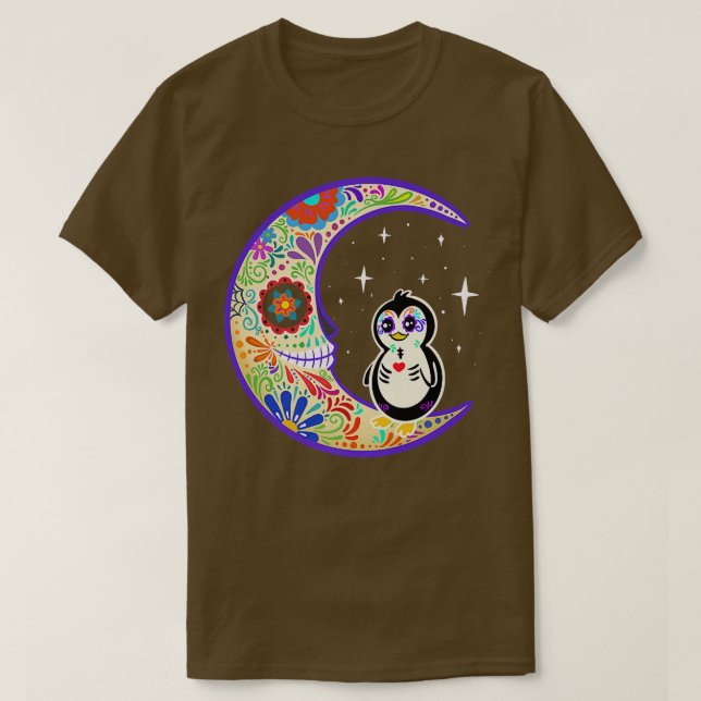 Camiseta Penguin Dia de Los Muertos Skeleton  (Diseño del anverso)