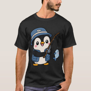 Camiseta Penguin Fisher – Diseño de animal adorable y kawai