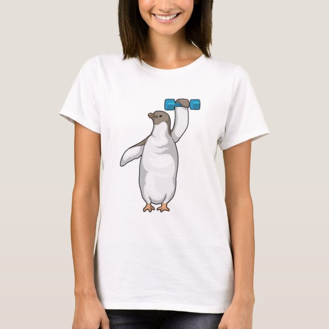 Camiseta Penguin Fitness Dumbbell (Anverso)