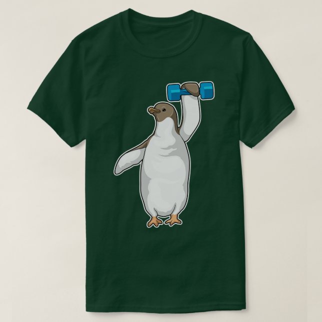 Camiseta Penguin Fitness Dumbbell (Diseño del anverso)