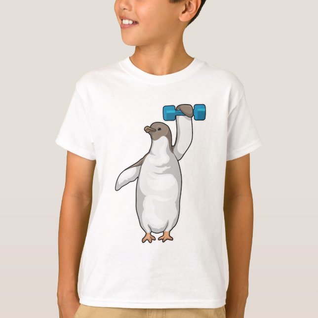 Camiseta Penguin Fitness Dumbbell (Anverso)
