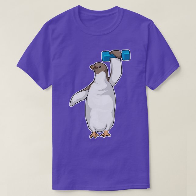 Camiseta Penguin Fitness Dumbbell (Diseño del anverso)