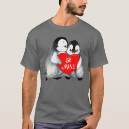 Camiseta Penguin Hug Heart Personalize Texto Algodón Corazó