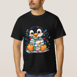 Camiseta Penguin in Christmas Lights – Holiday Fun Design