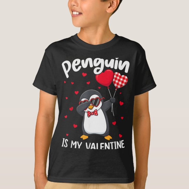 Camiseta Penguin Is My Valentine Funny Bird V Day Cute Anim (Anverso)